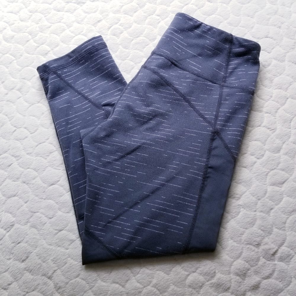 Zella grey cropped leggings mesh panel XS athletic